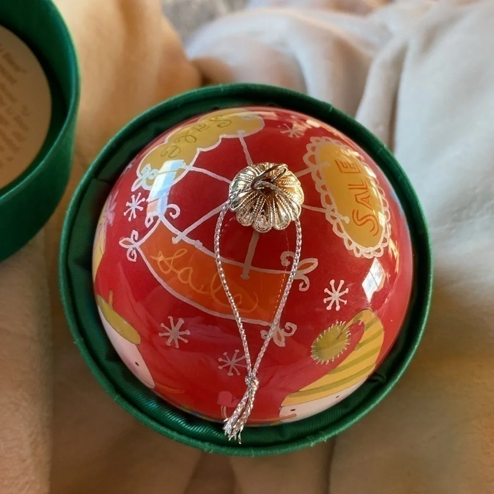 Li Bien Reverse-Painted Glass Snowmen Sale Shopping Hanging Globe Ornament